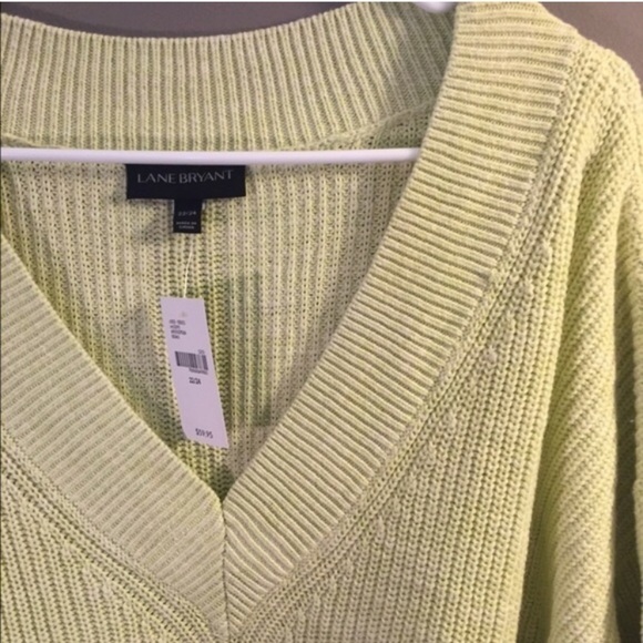 Lane Bryant Thick Knit V-Neck Sweater NWT 2X Green - Picture 5 of 7